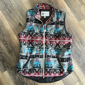 Outback trading company western Aztec style vest size medium with pockets